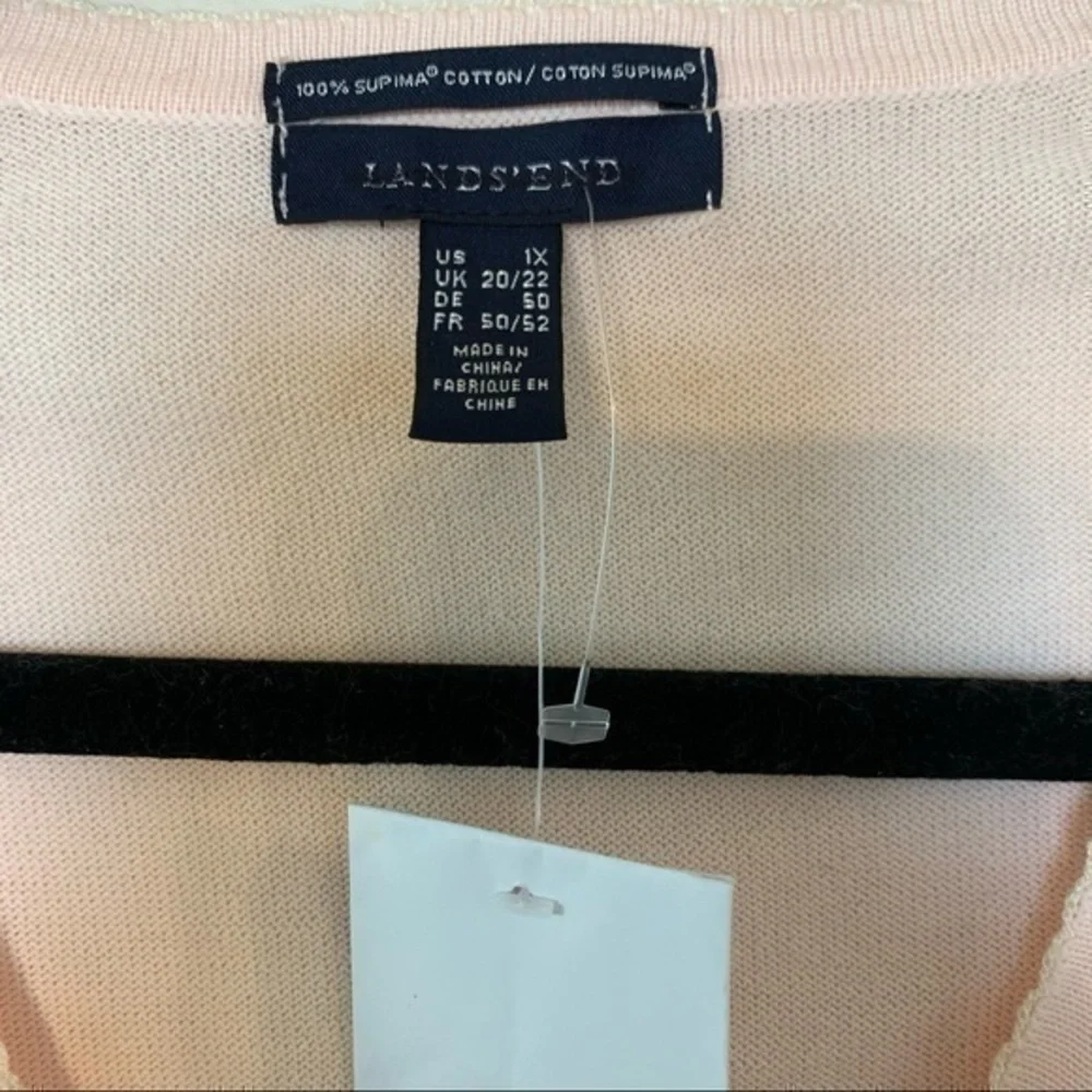 Lands End size 1X pale pink knit top - Picture 2 of 9